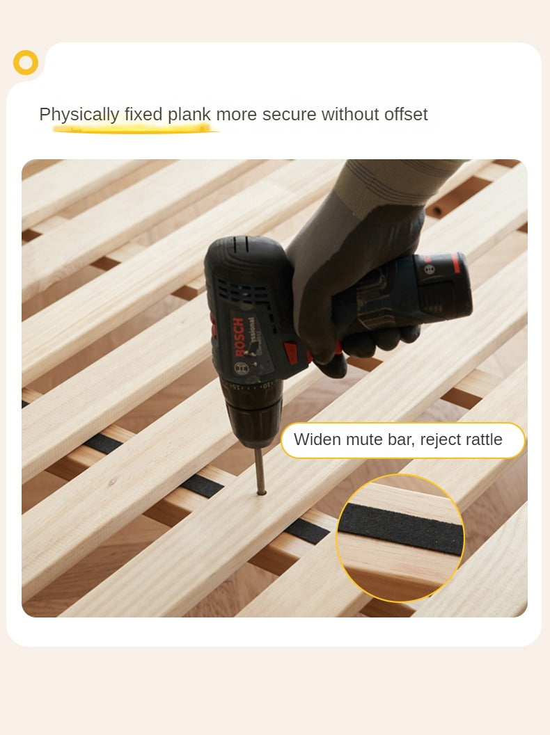 Rubberwood Solid Wood Mother-and-child platform bed, headboard-free bed