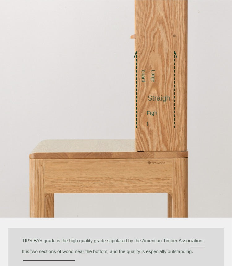 Oak solid wood desk bookshelf"