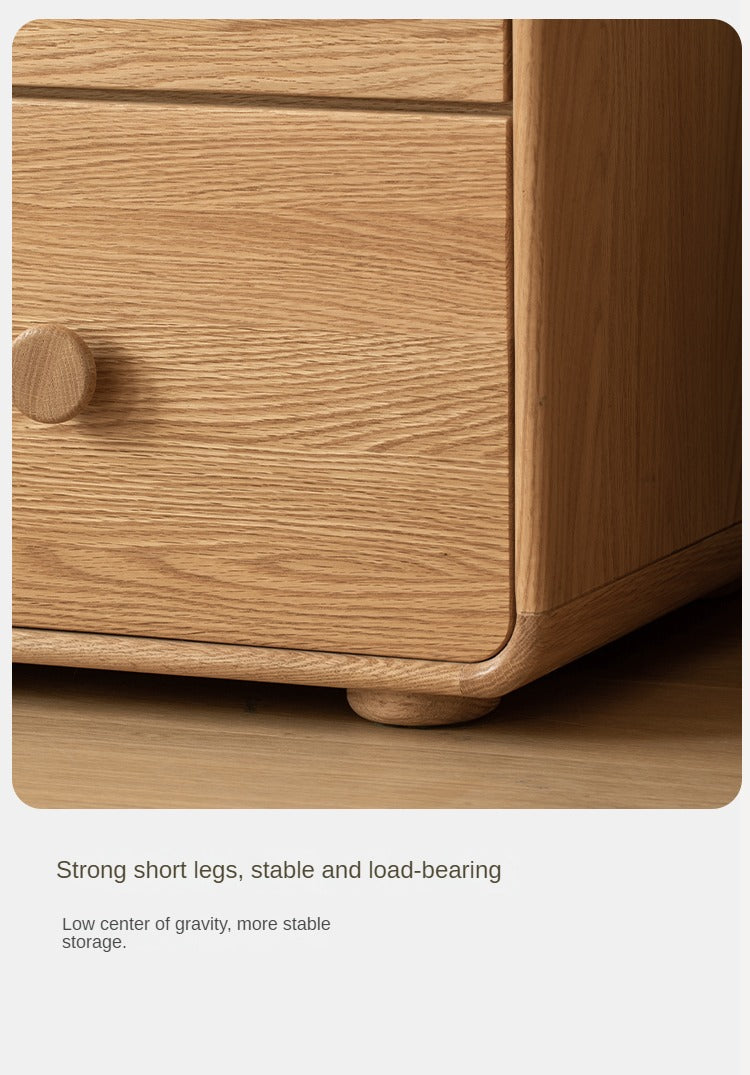 Oak Solid Wood Children's Drawer Cabinet