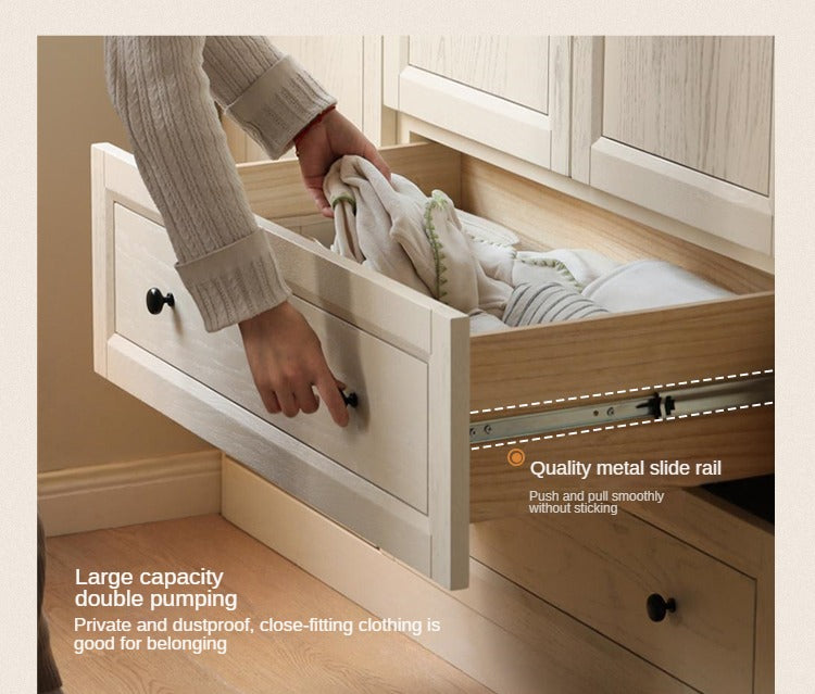Oak Solid Wood American Style Wardrobe.