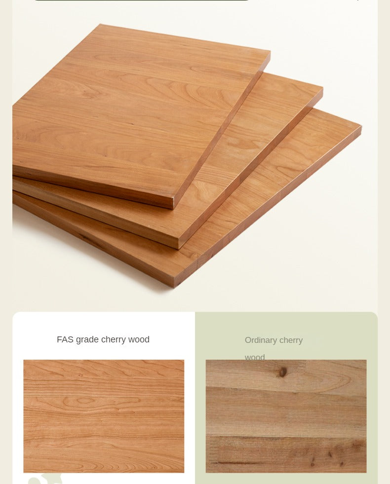 Cherry Solid Wood Technology Fabric Soft Modern Bed