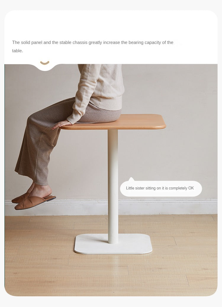 Beech Solid Wood Square Modern Coffee Table.