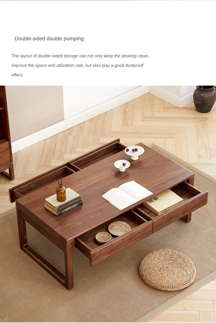 Black Walnut, Oak Solid Wood Simplified Tea Table