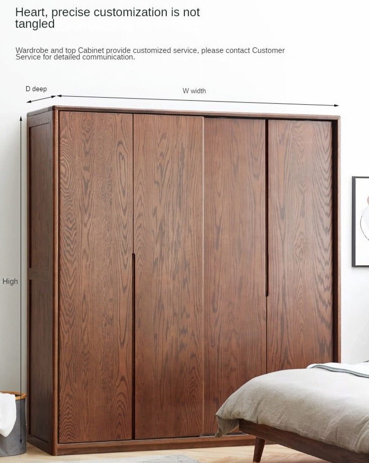 Oak Solid Wood Sliding Door Wardrobe.