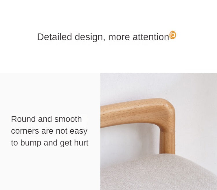 Beech solid wood makeup stool: