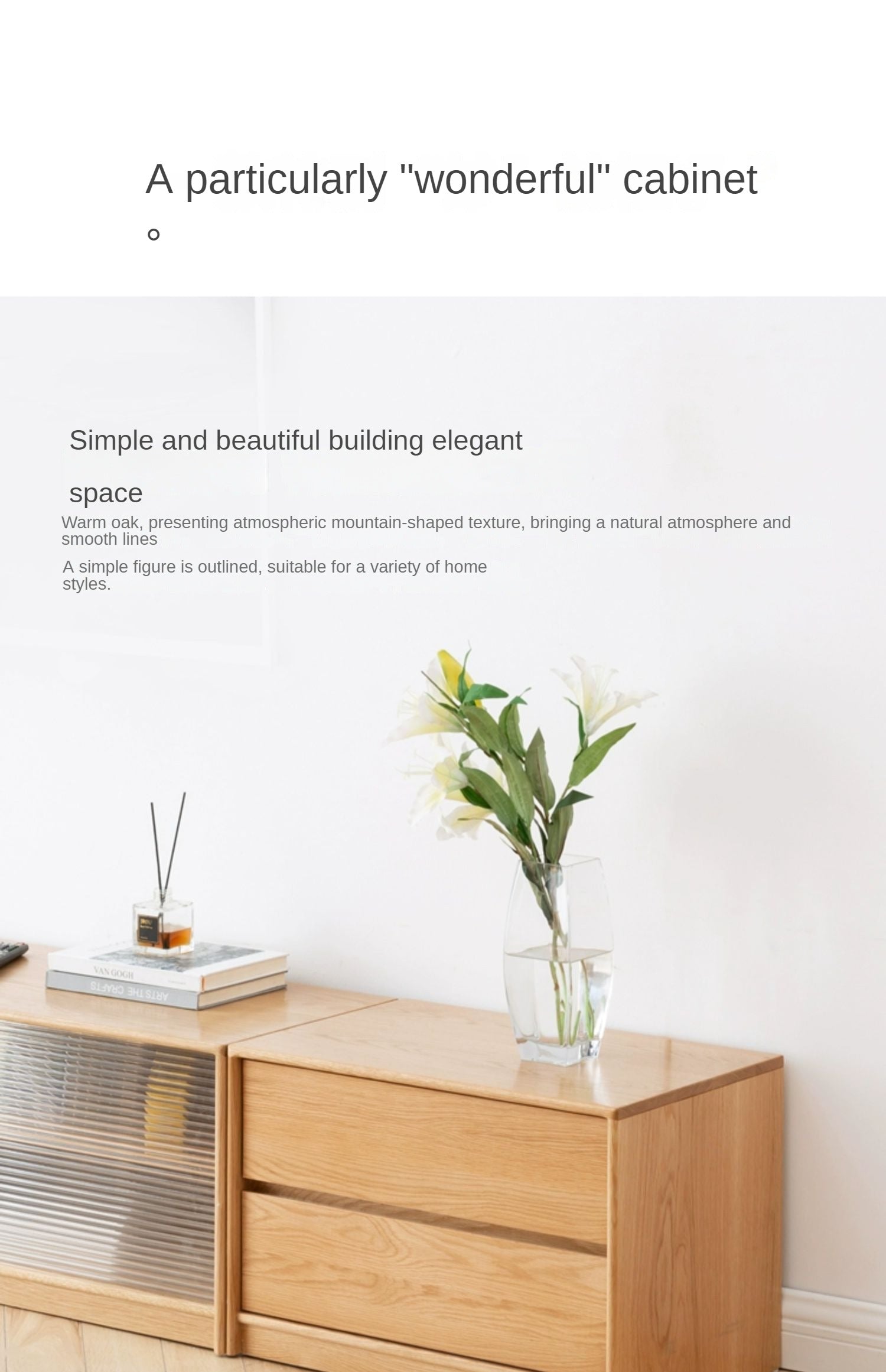 Oak Solid Wood TV Cabinet.