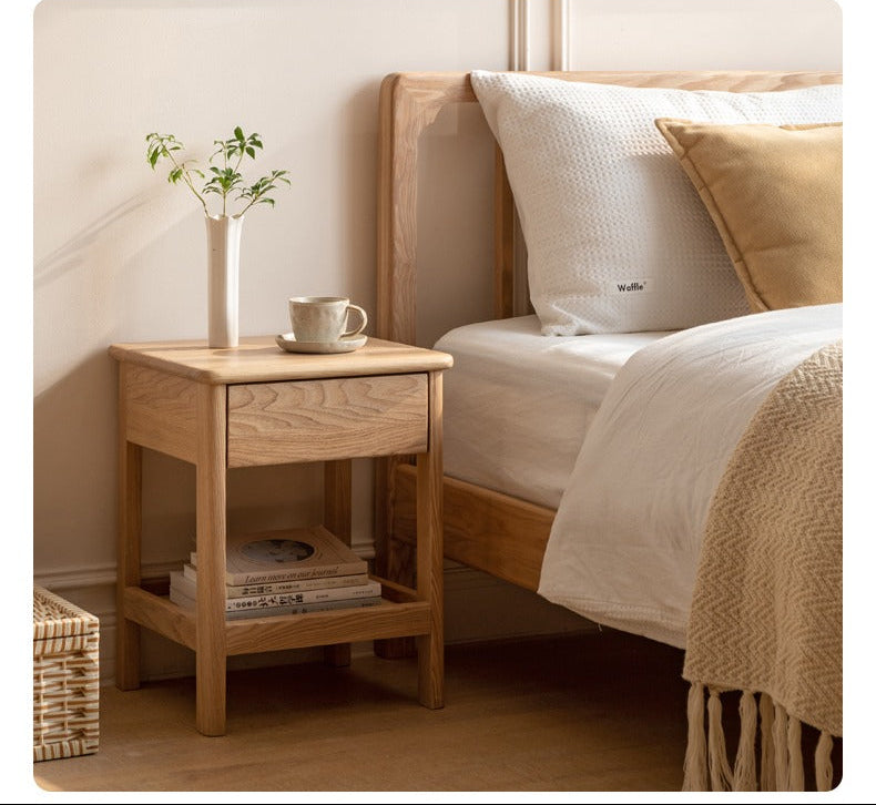 Ash Solid Wood Narrow Edge Nightstand