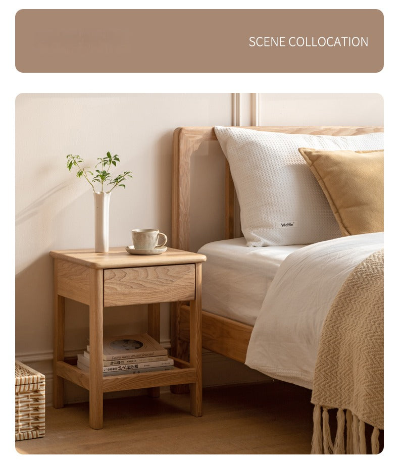 Ash Solid Wood Narrow Edge Nightstand
