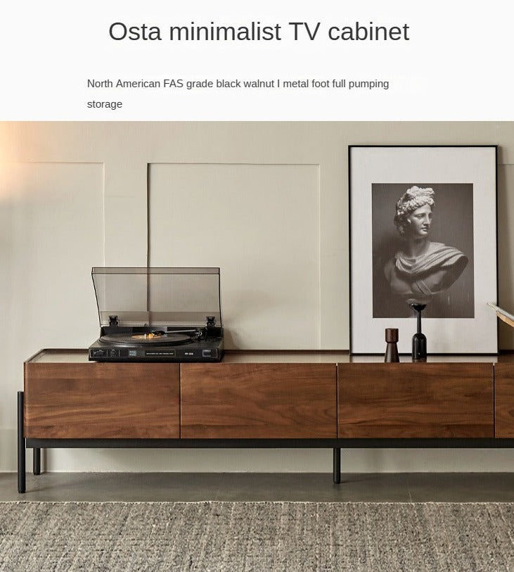 Black Walnut Solid Wood TV Stand.