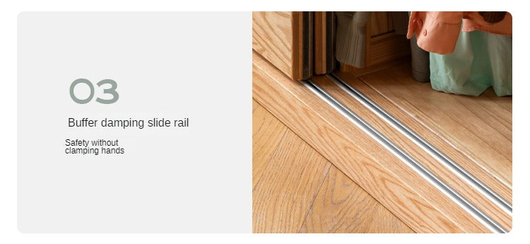 Oak, Pine Solid Wood Sliding Door Wardrobe.