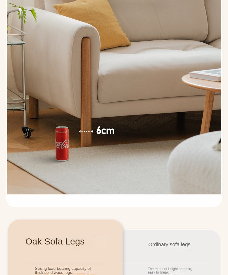 Oak Solid Wood Cream Style Cat Scratching Cloth Sofa,