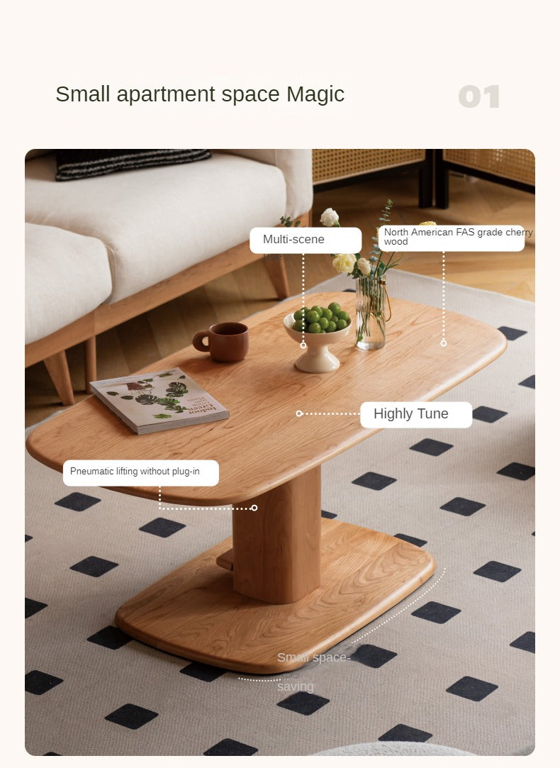 Cherry Solid Wood Dual-Purpose Modern Lift Coffee Table