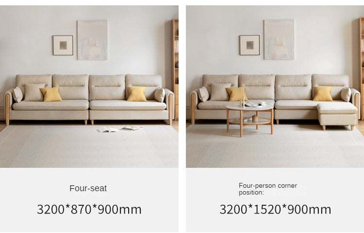 Ash Solid Wood Technology Fabric Corner Sofa.