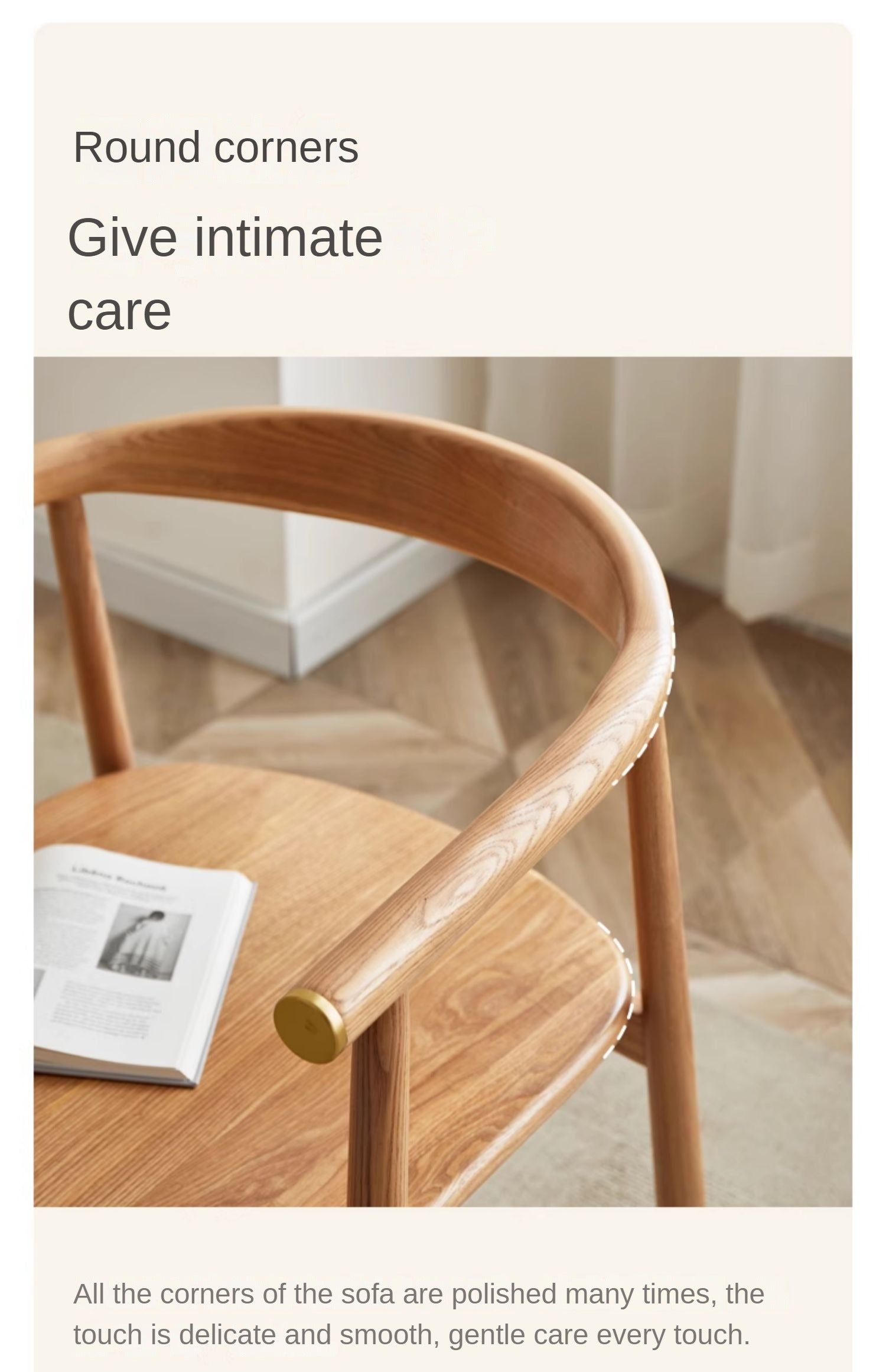 Ash Solid Wood Dining Soft Chair