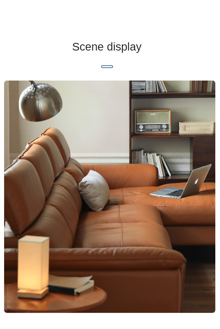 Genuine LeatherSofa, Light Luxury Top Layer Cowhide Italian Sofa.