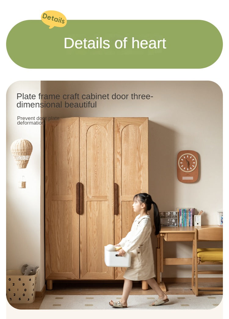 Oak Solid Wood Kid's Wardrobe