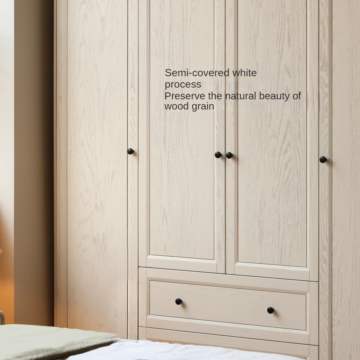 Oak Solid Wood American Style Wardrobe.