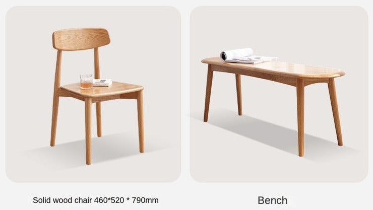 Oak Solid Wood Modern Dining Table