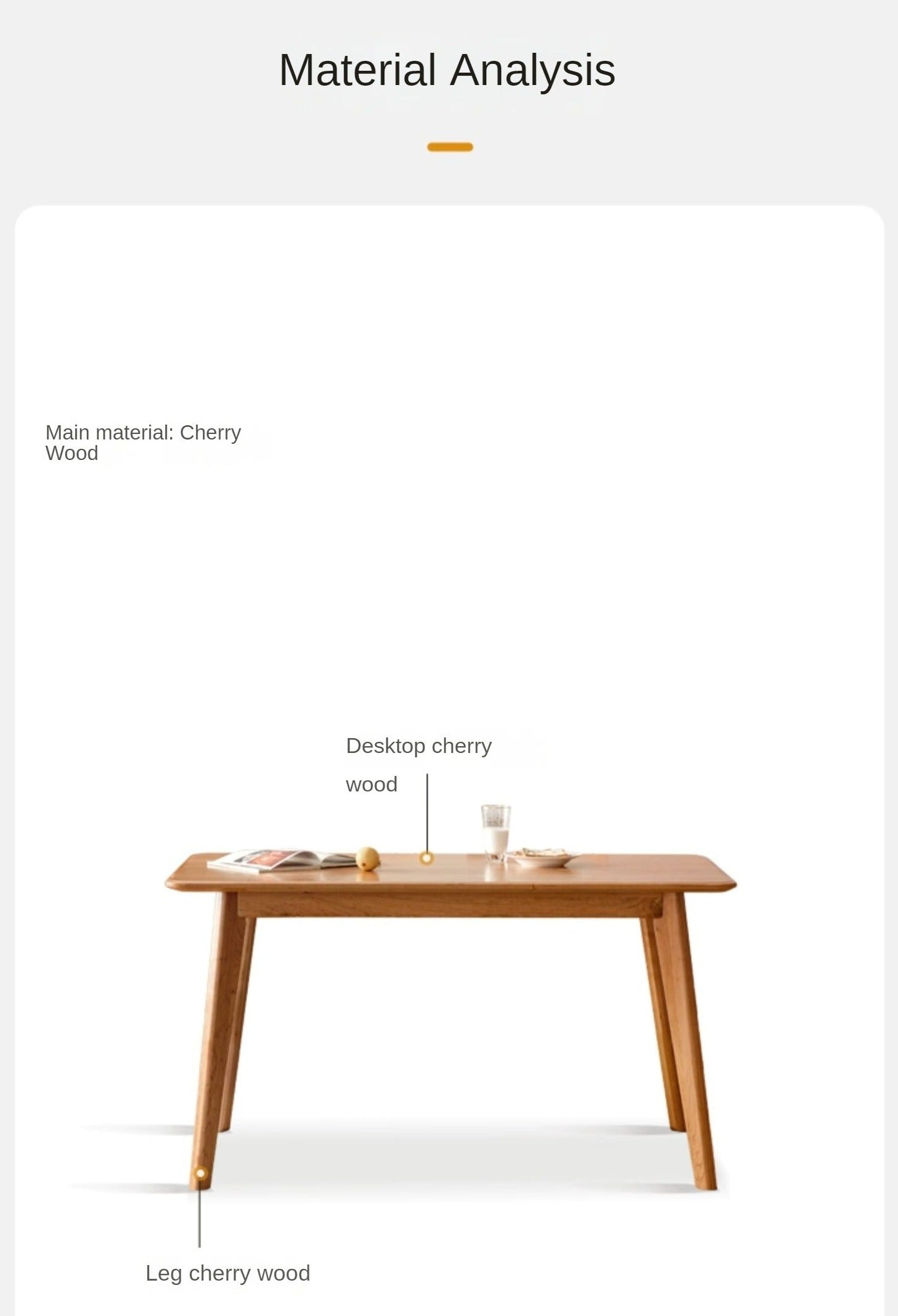 Poplar, Cherry Solid Wood Vintage Dining Table