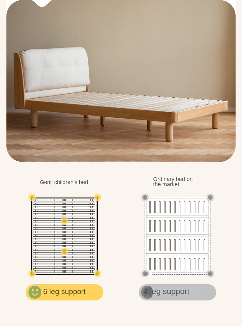 Cream style Organic Leather kid's Bed<