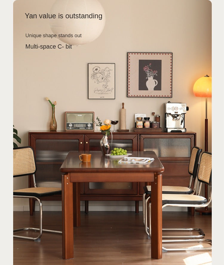 Poplar Solid Wood Medieval Retro Dining Table