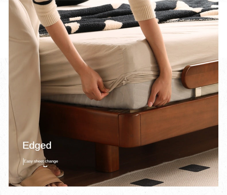 Poplar, Oak solid wood vintage soft retro bed