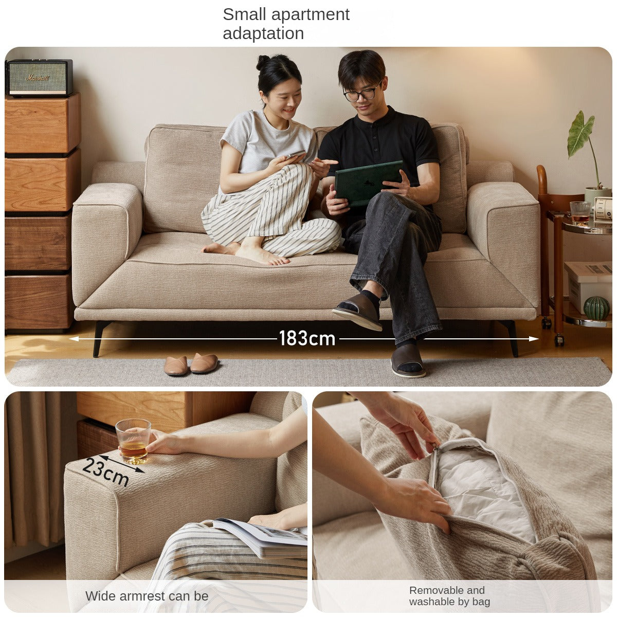 Fabric Sofa Modern Folding Dual-purpose Sofa.