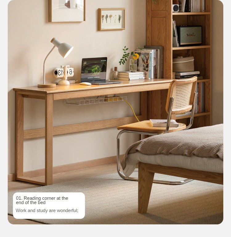 Oak, Poplar, Beech Solid Wood Long Narrow Desk