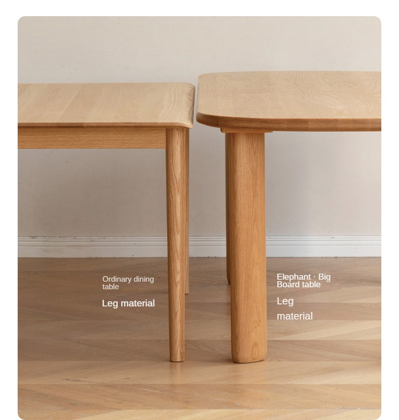 Oak Solid Wood Round Corner Long Dining Table