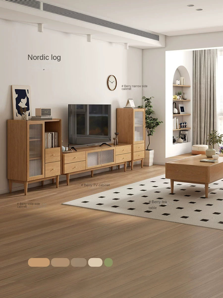 Ash Solid Wood Narrow Side Cabinet