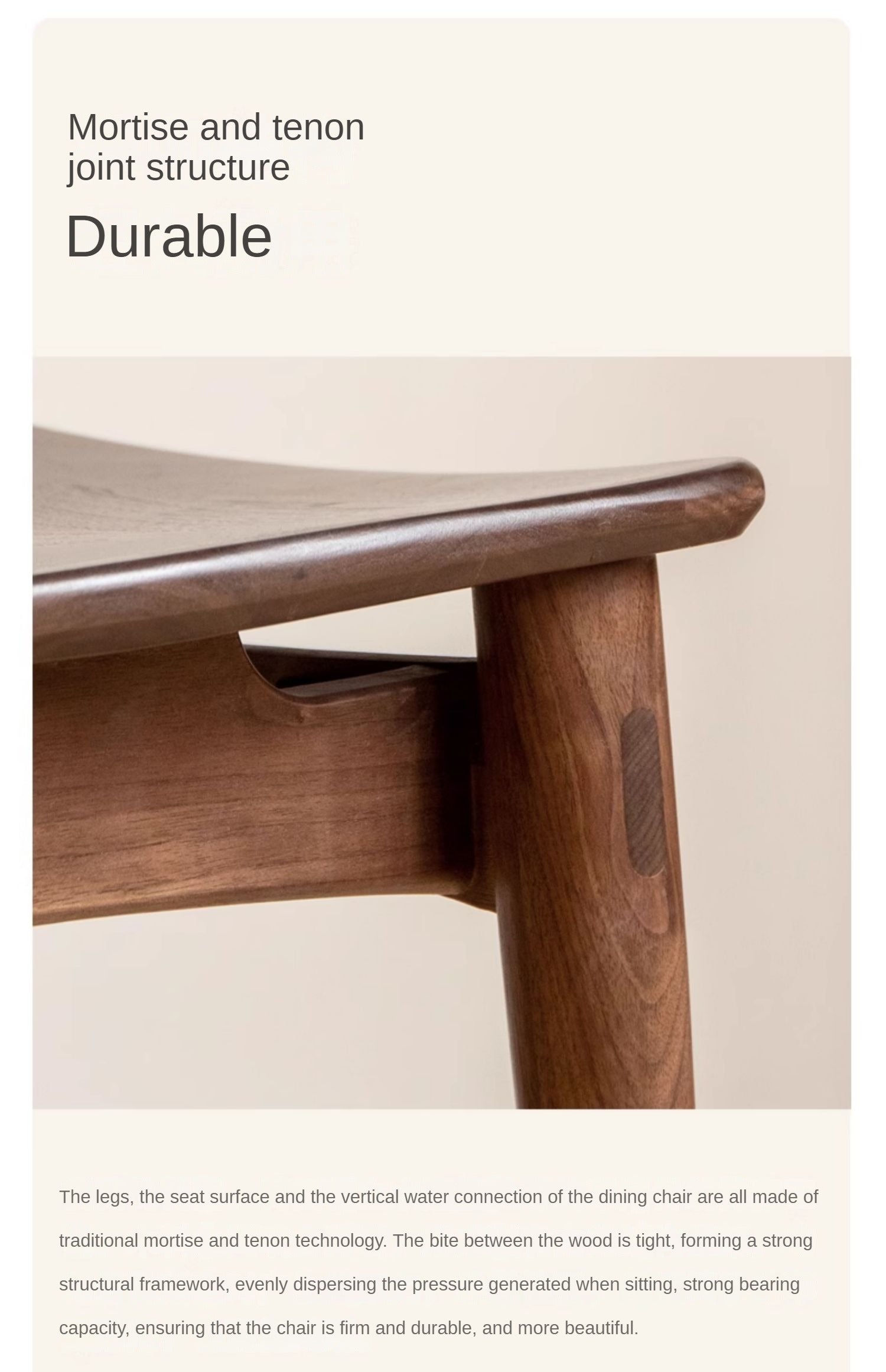 Ash Solid Wood Modern Dining Backrest Chair 4pcs