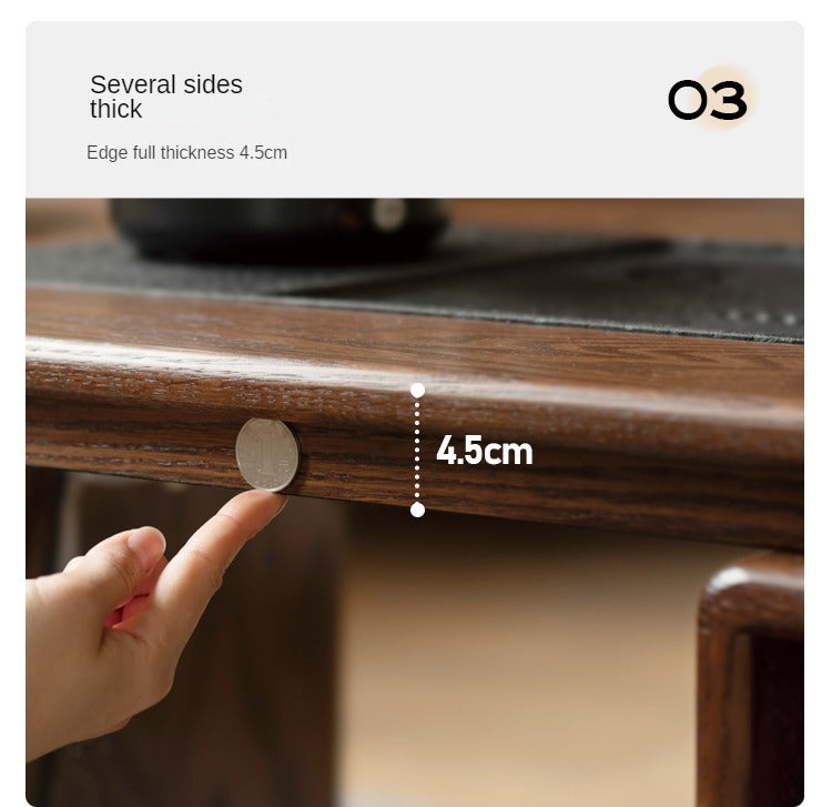 Oak, Black Walnut Solid Wood Retractable Modern Tea Table