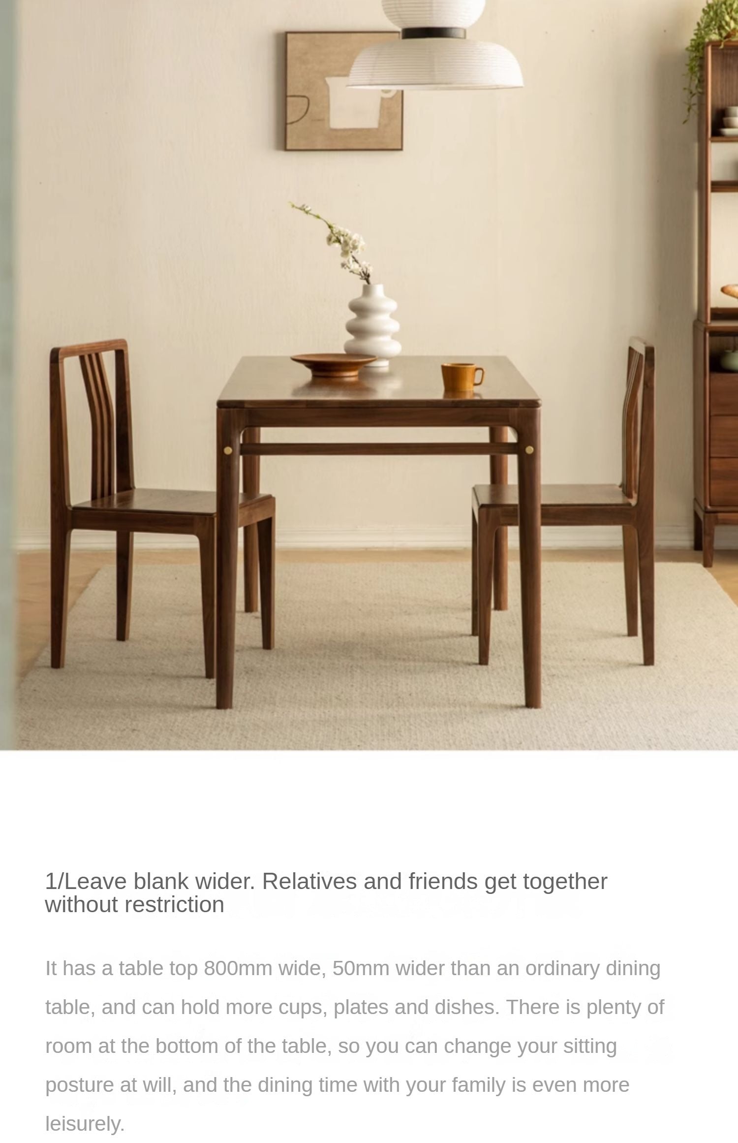 Black Walnut Solid Wood Rectangular Dining Table
