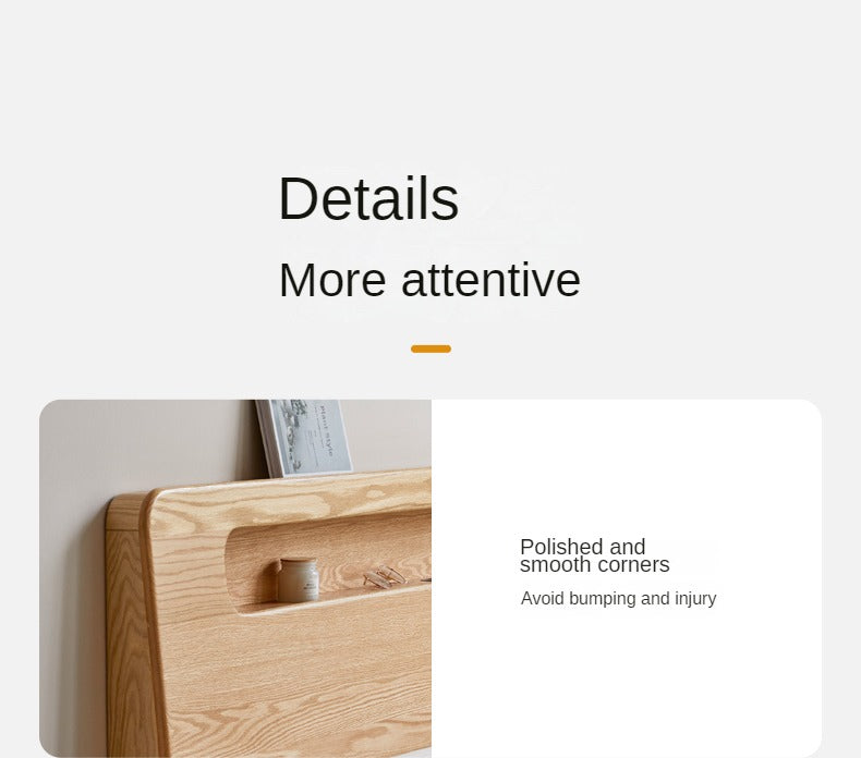 Oak Solid Wood Suspension Luminous Bed