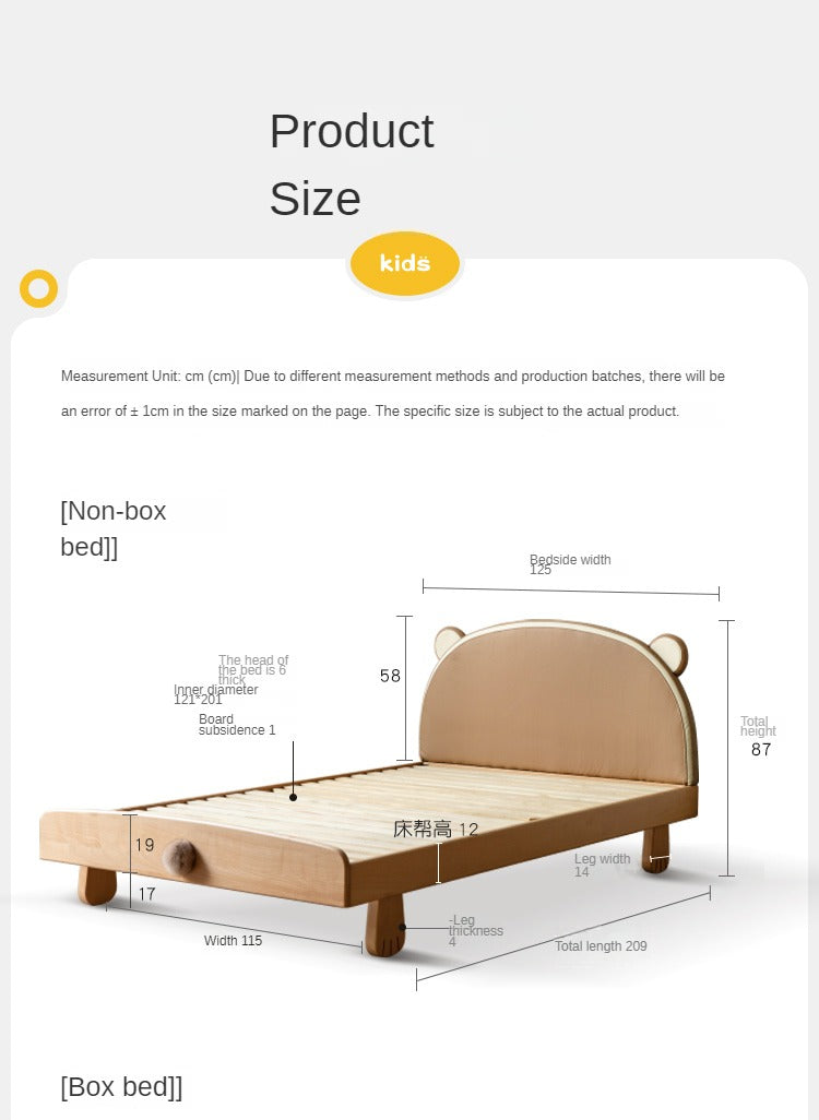 Beech, Oak solid wood Bear Box Bed<