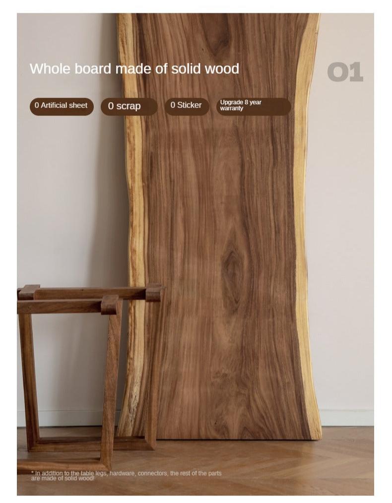 Black Walnut Solid Wood Natural Edge Large Top For Dining Table.