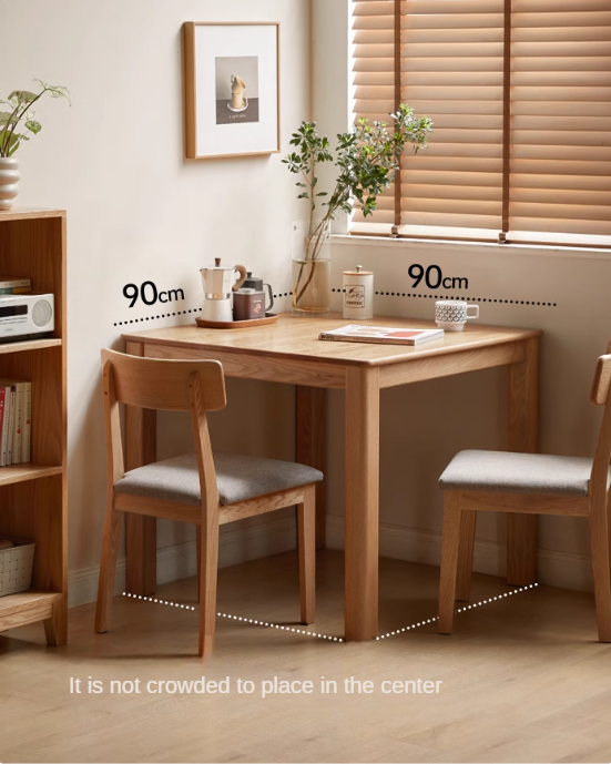Oak Solid Wood Square Modern Dining Table