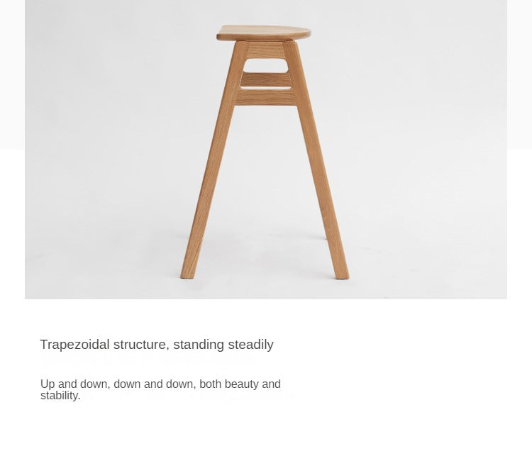 Oak Solid Wood High Feet Stool