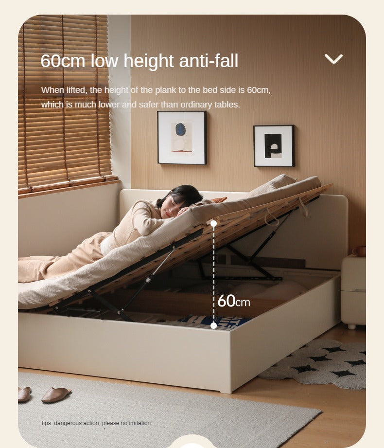 Rubber Wood Solid Wood White Open Box Bed