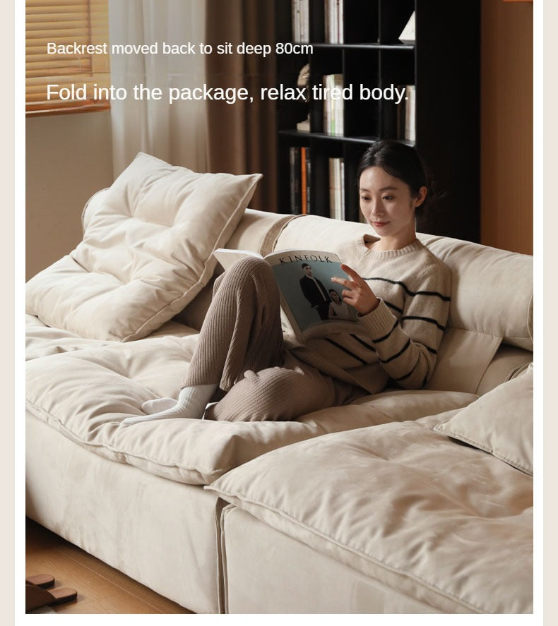Fabric French Cream Style Modular Sofa.