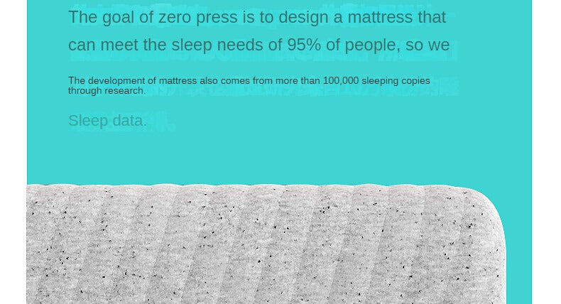 Zero press Double-Sided Mattress with Memory Foam and Pocket Springs 25cm,30cm