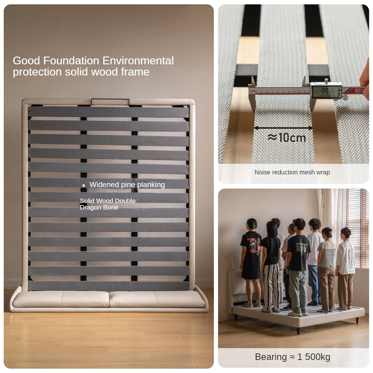 Leather Bed Cream Style First Layer of Yellow Cowhide Bed