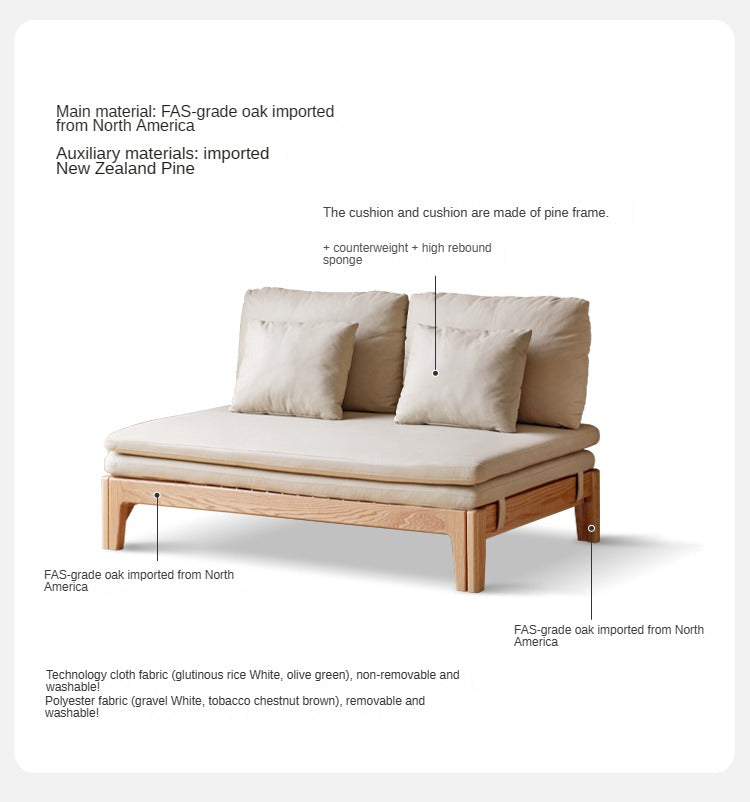 Oak Solid Wood Sofa Bed