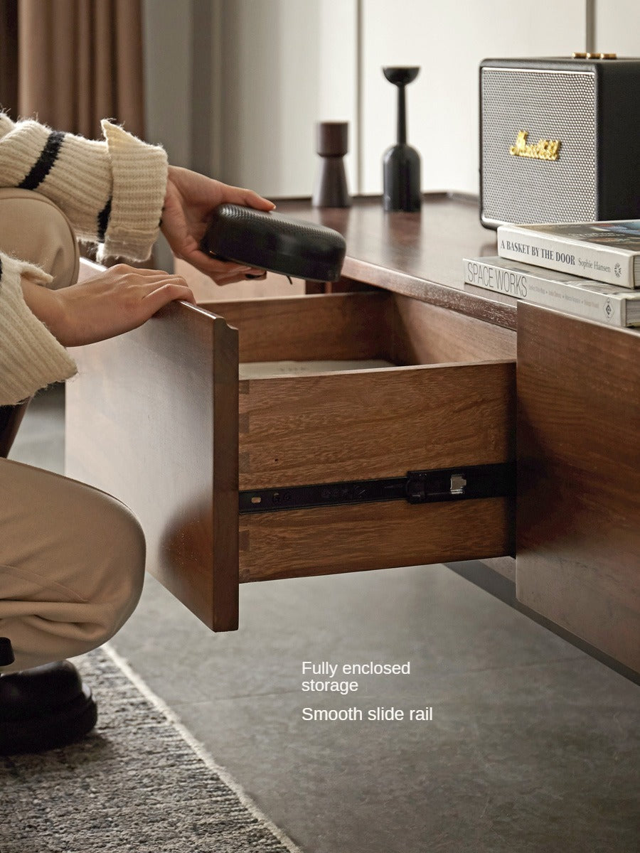 Black Walnut Solid Wood TV Stand.