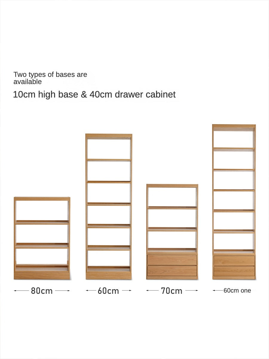 Oak Solid Wood Floor To Ceiling Bookshelves