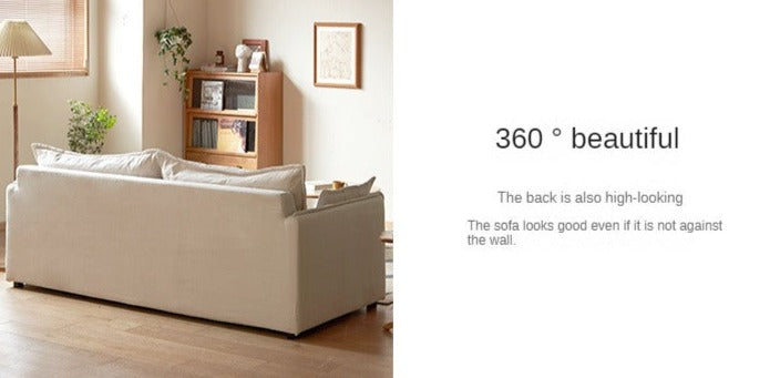 Down Fabric Sofa Cream Style.