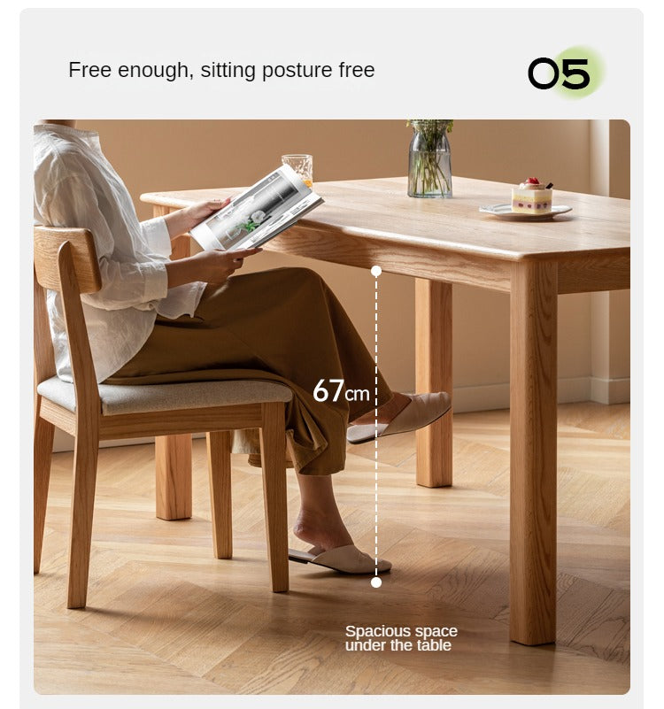 Oak, Ash Solid Wood Modern Dining Table