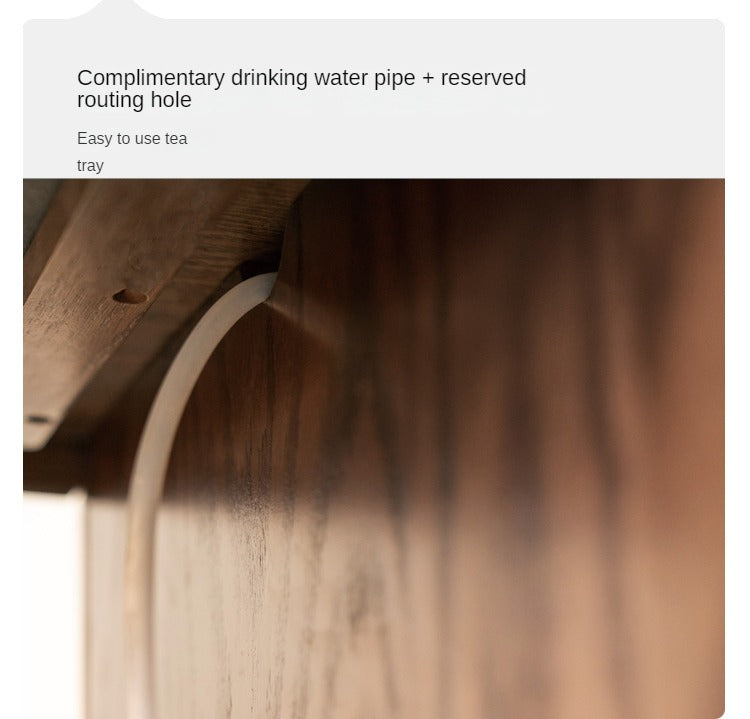 Oak, Black Walnut Solid Wood Retractable Modern Tea Table