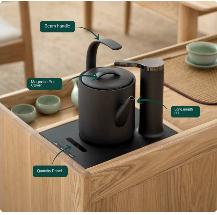 Oak, Ash Solid Wood Tea Maker Integrated Tea Table
