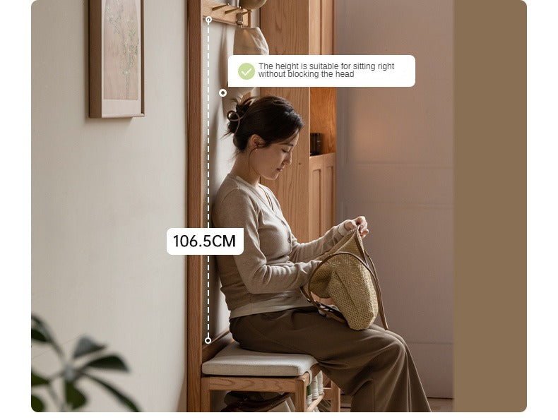 Oak, Beech Solid Wood Shoe Stool Hanger Entrance Partition